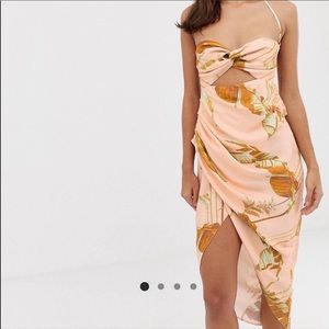 ASOS EDITION Printed Strappy Back Midi Dress